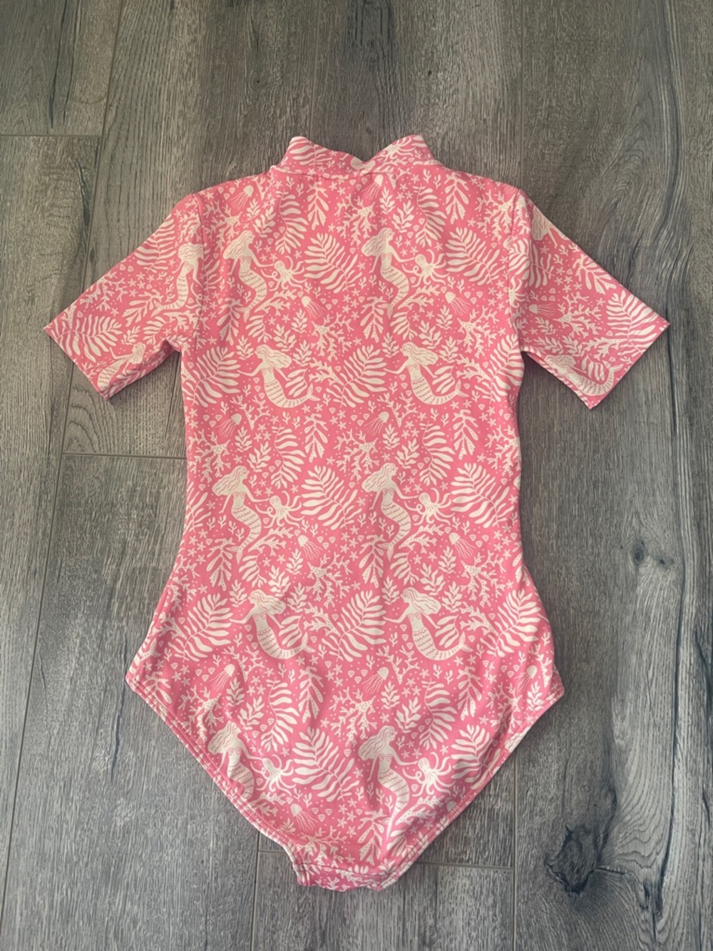 Boden Pink Mermaid Short-Sleeve One-Piece Swimsuit with Blue Zip - Picture 7 of 12